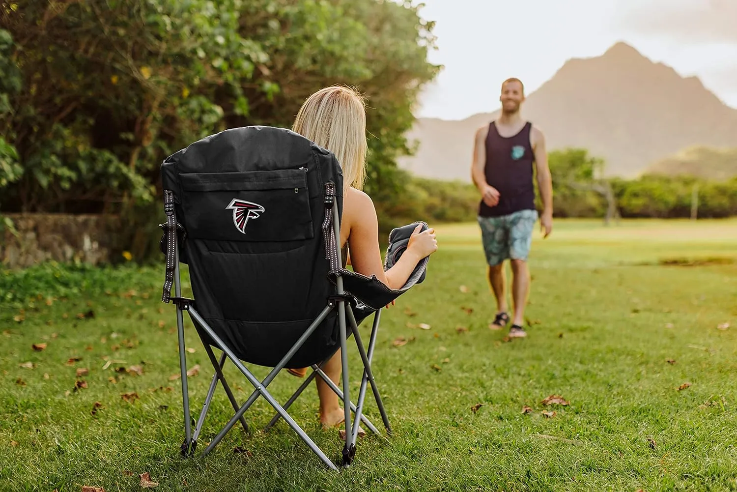 PICNIC TIME NFL Reclining Camp, Beach Adults, Sports Chair with Carry Bag