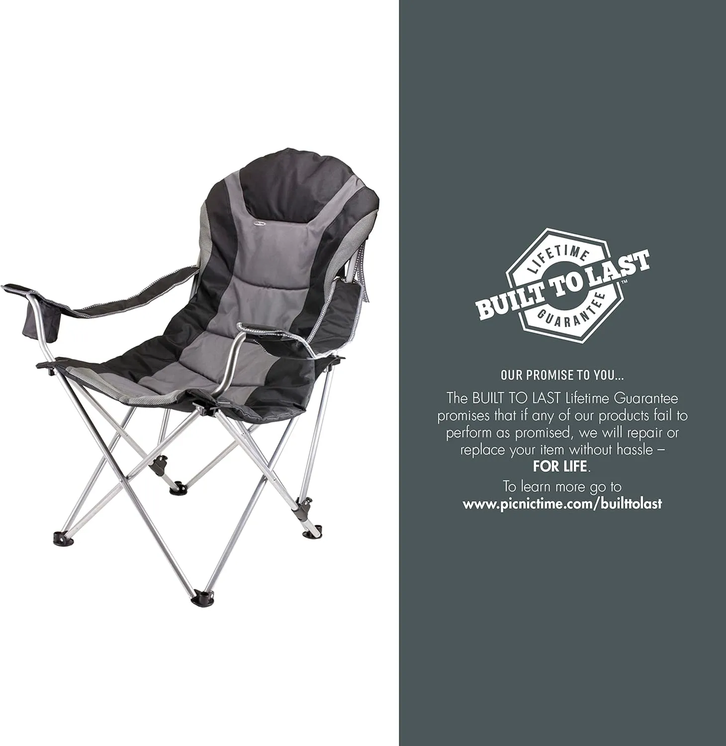 PICNIC TIME NFL Reclining Camp, Beach Adults, Sports Chair with Carry Bag