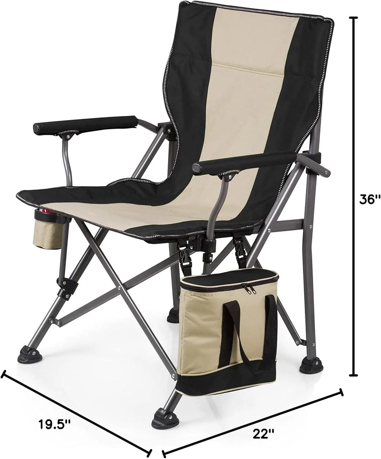 PICNIC TIME NFL Unisex-Adult NFL Outlander Folding Camping Chair with Cooler, Heavy Duty Beach Chair