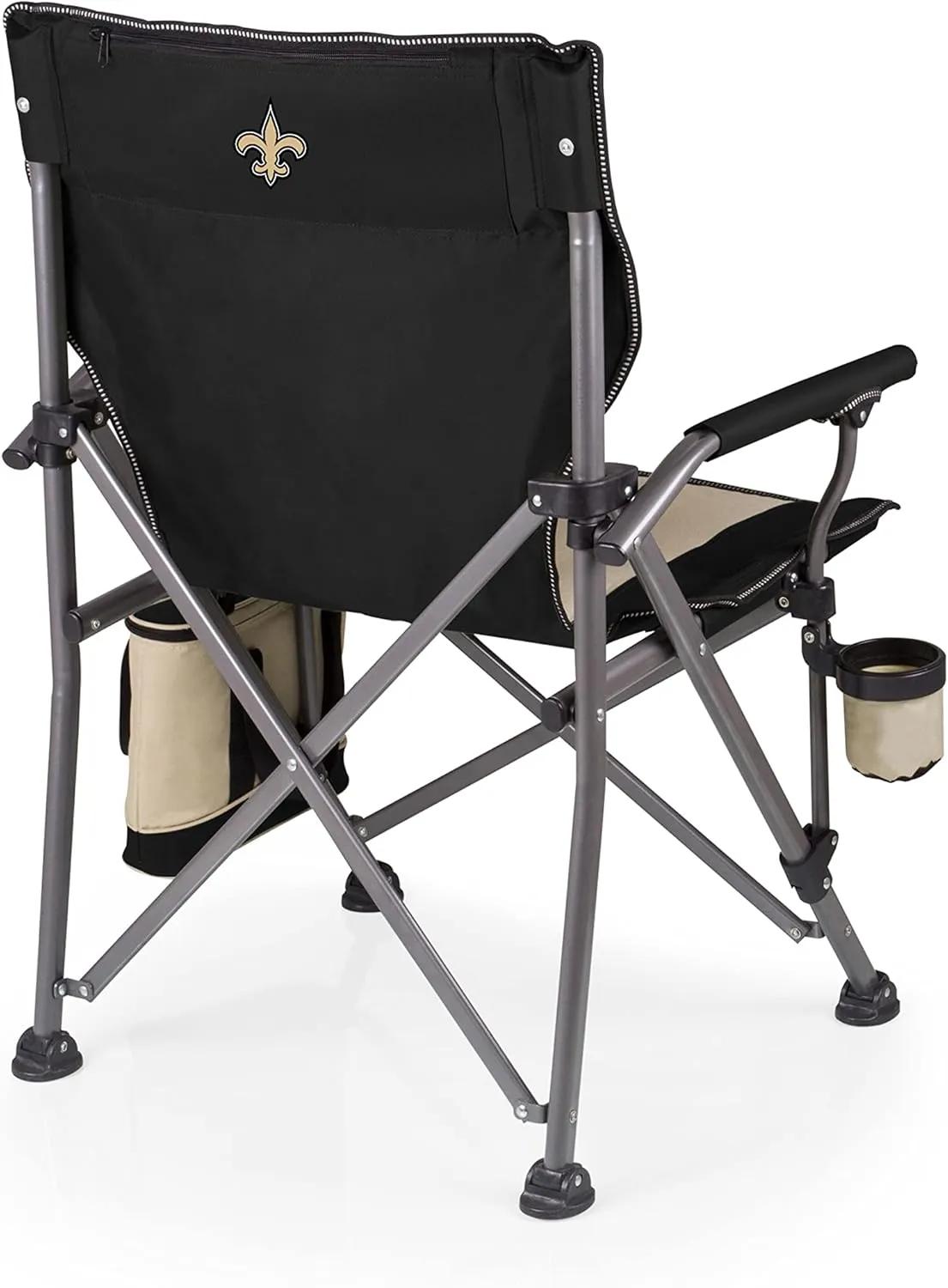 PICNIC TIME NFL Unisex-Adult NFL Outlander Folding Camping Chair with Cooler, Heavy Duty Beach Chair