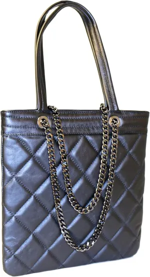 Pierre Cardin Medium Black Soft Quilted Shopper Tote for womens