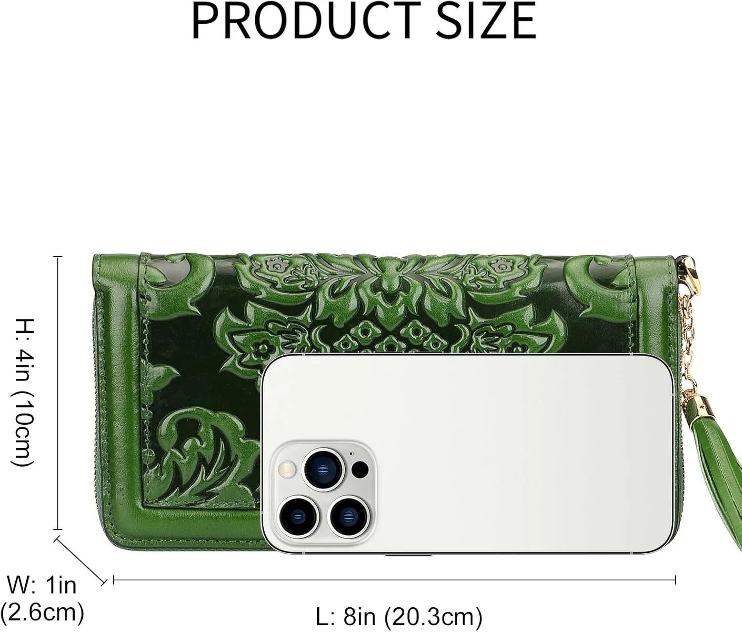 PIJUSHI Leather Wallets For Women Floral Wristlet Wallet Card Holder Purse