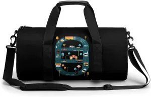 Playmat Car Track Novelty Large Duffel Bag Lightweight Gym Bag Travel Tote Bags
