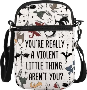 PLITI 4th Wing Crossbody Bag Dragon Rider Fans Gift You're Really A Violent Little Thing Fourth Book Inspired Gift