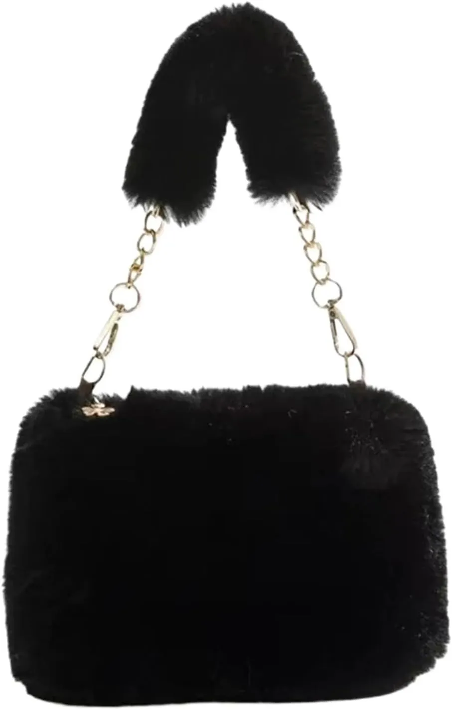 Plush Handbags Women Faux Fur Tote Bag Casual Plush Tote Handbag Versatile Shoulder Bag