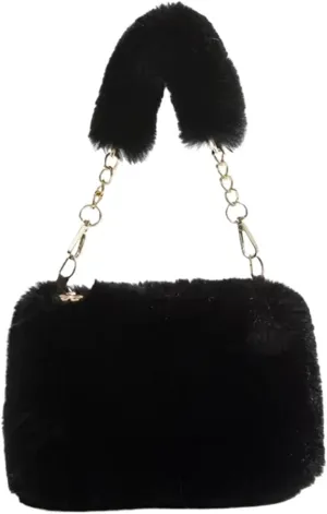 Plush Handbags Women Faux Fur Tote Bag Casual Plush Tote Handbag Versatile Shoulder Bag
