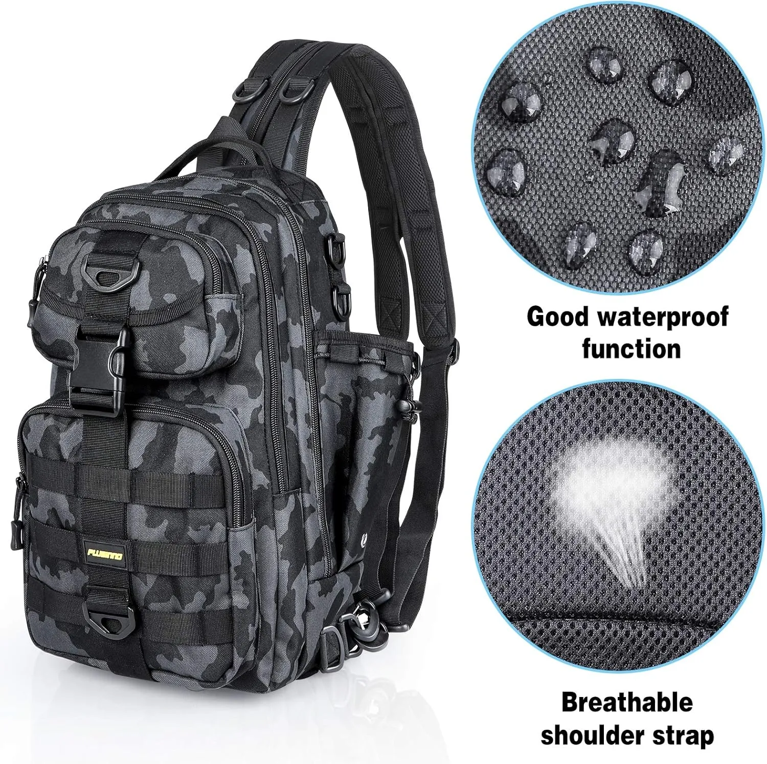 PLUSINNO Fishing Backpack with Rod Holder, Water-Resistant Tackle Bag - Ideal Gifts for Men