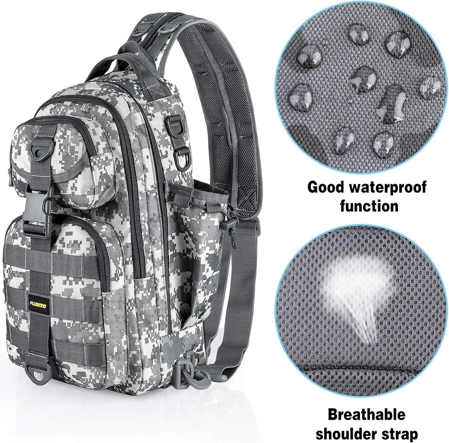 PLUSINNO Fishing Backpack with Rod Holder, Water-Resistant Tackle Bag - Ideal Gifts for Men