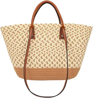 Pocadri Hand-Woven Tote Bag for Women Cotton Rope Beach Travel Large Handbag Shoulder Bag Open Top Handle Purse