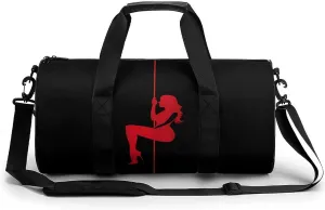 Pole Women Illustration Dancer Travel Duffel Bag Gym Bags Sports Tote Shoulder Weekender Handbag for Men Women