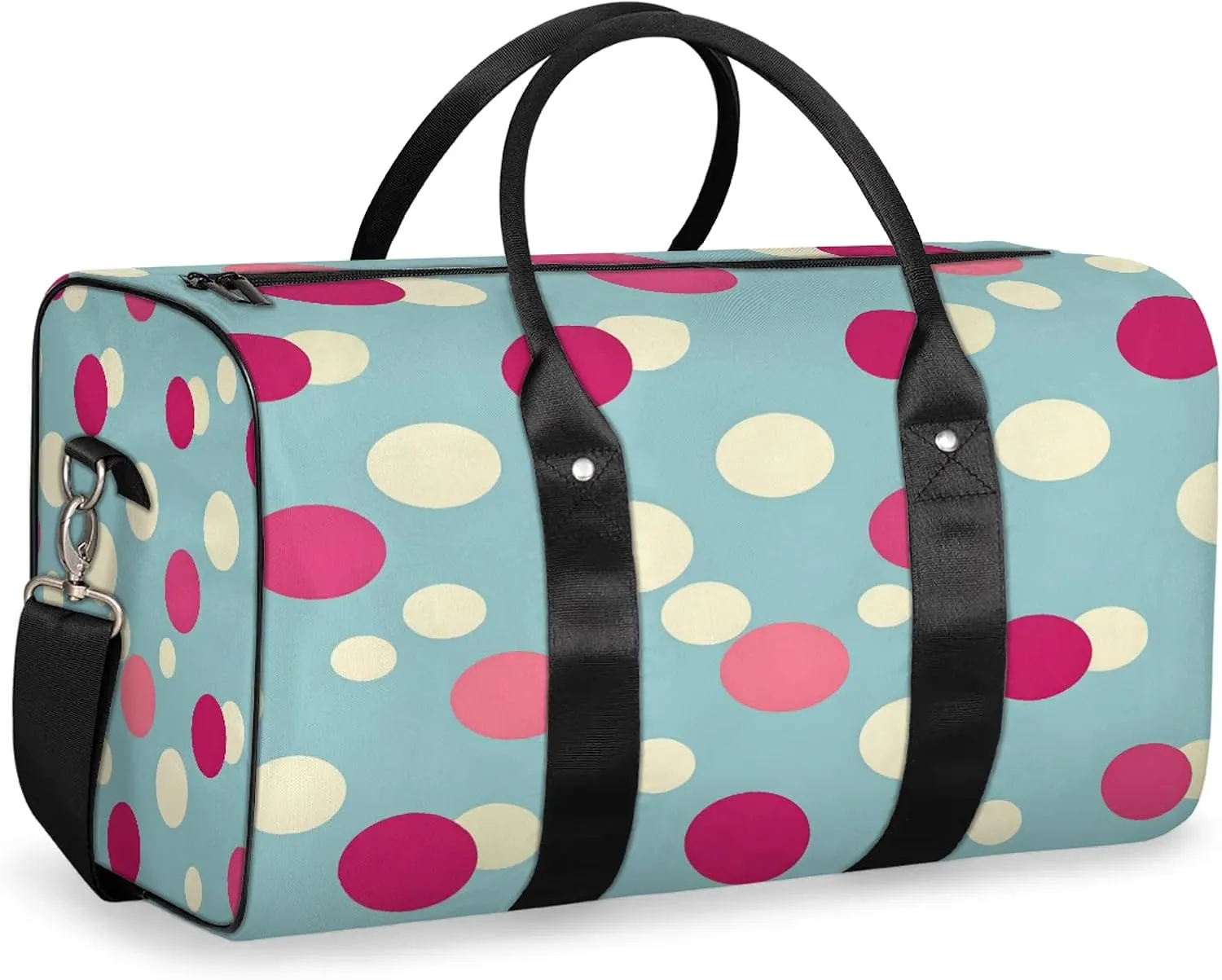 Polka Dot Duffle Bag for Travel, Overnight Weekend Gym Carry On Luggage Bag, Watercolor Rainbow Colorful Travel Duffel Bag for Men Women