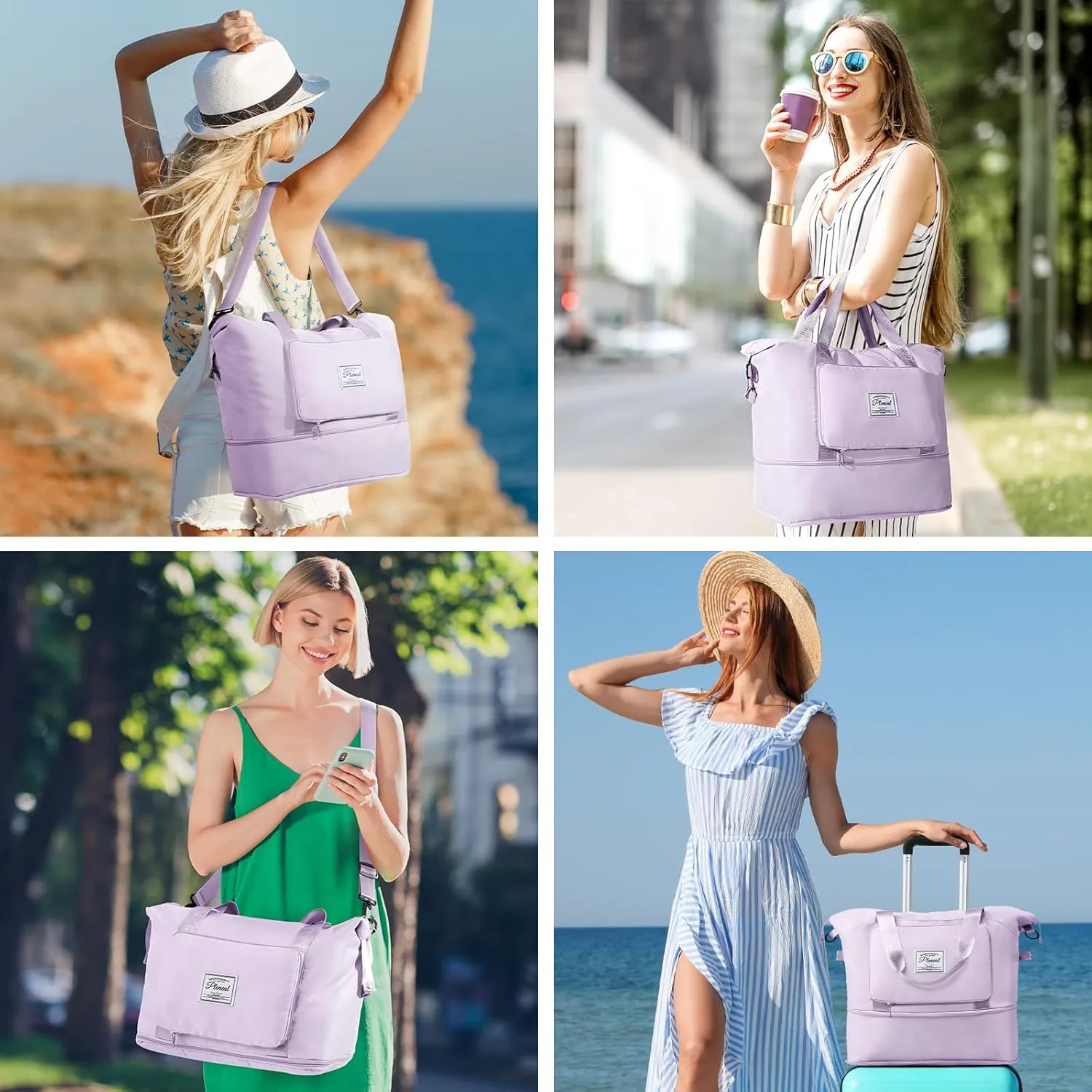 Pool Travel Duffle Bag - Overnight Shoulder Bag for Women, Waterproof Weekender Bag Carry On Tote Bags Sports Tote Gym Bag for Women