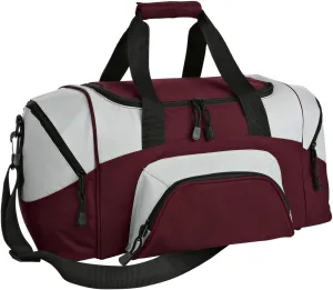 Port Authority - Small Colorblock Sport Duffel. BG990S, Maroon/ Grey, OSFA