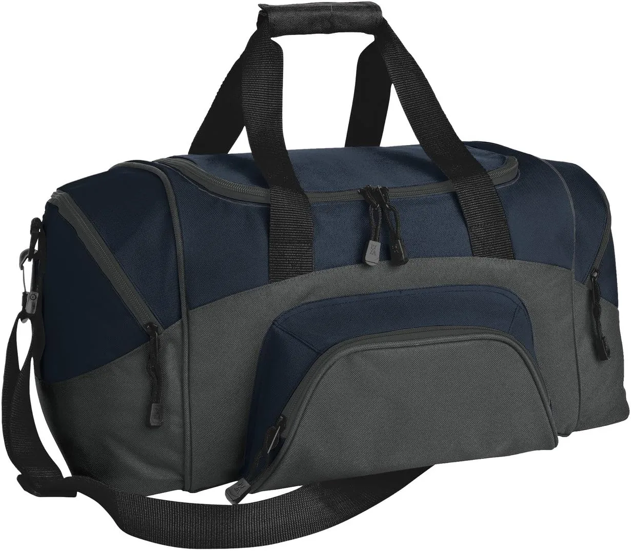 Port Authority - Small Colorblock Sport Duffel. BG990S, Navy/ Dark Charcoal, OSFA