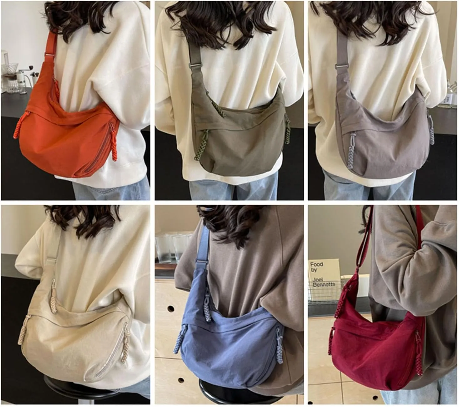 Preferable Crossbody Bag Preferable Women's Fashion Plain Color Nylon Crossbody Bag Crescent Shoulder Bag