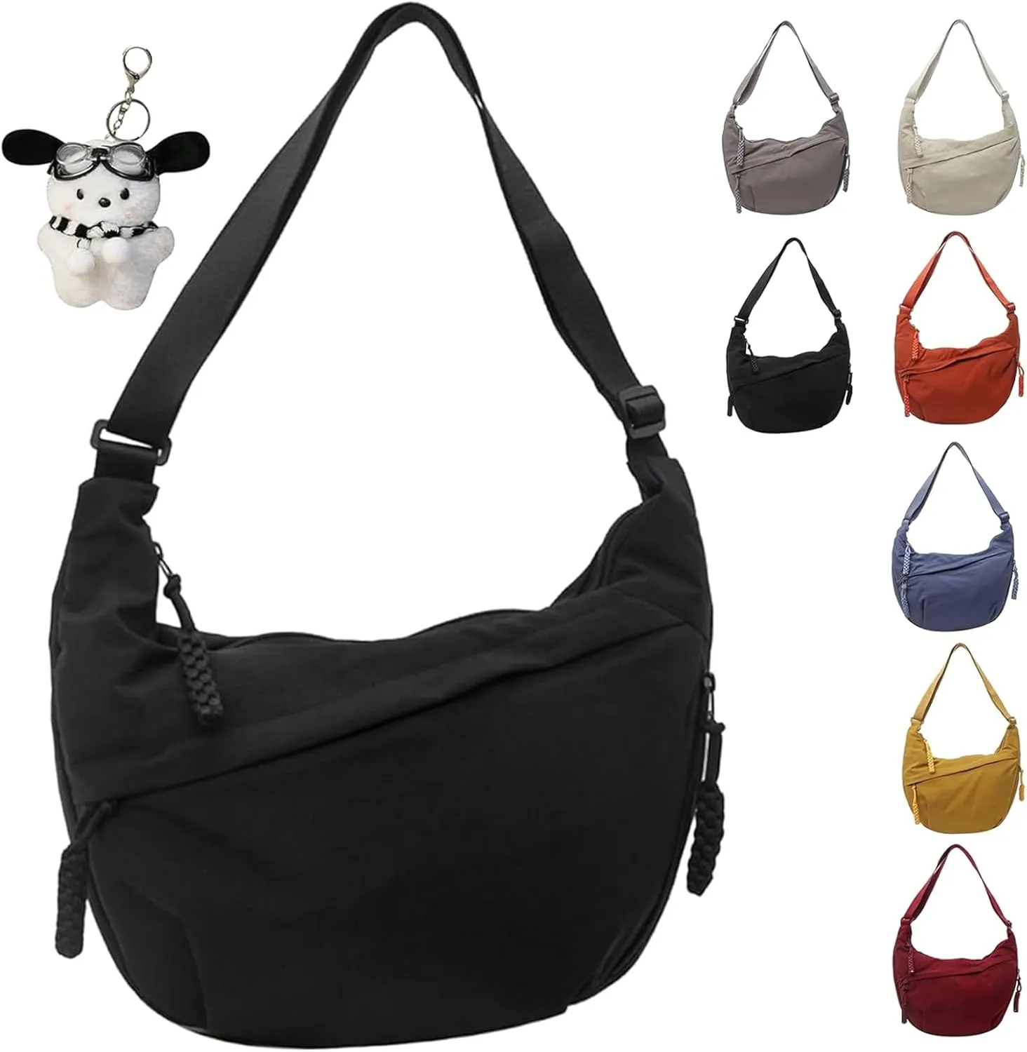 Preferable Crossbody Bag Preferable Women's Fashion Plain Color Nylon Crossbody Bag Crescent Shoulder Bag
