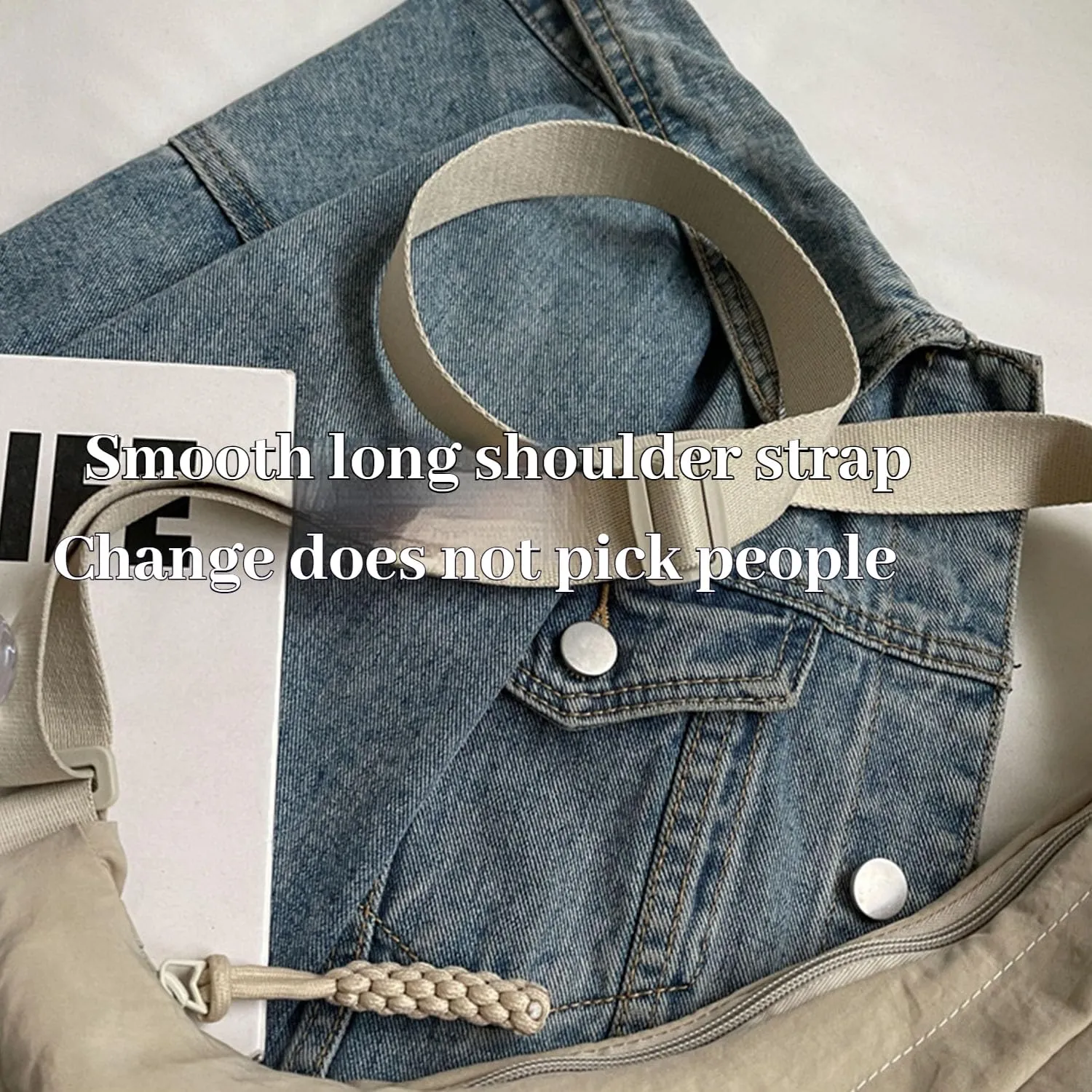 Preferable Crossbody Bag Preferable Women's Fashion Plain Color Nylon Crossbody Bag Crescent Shoulder Bag