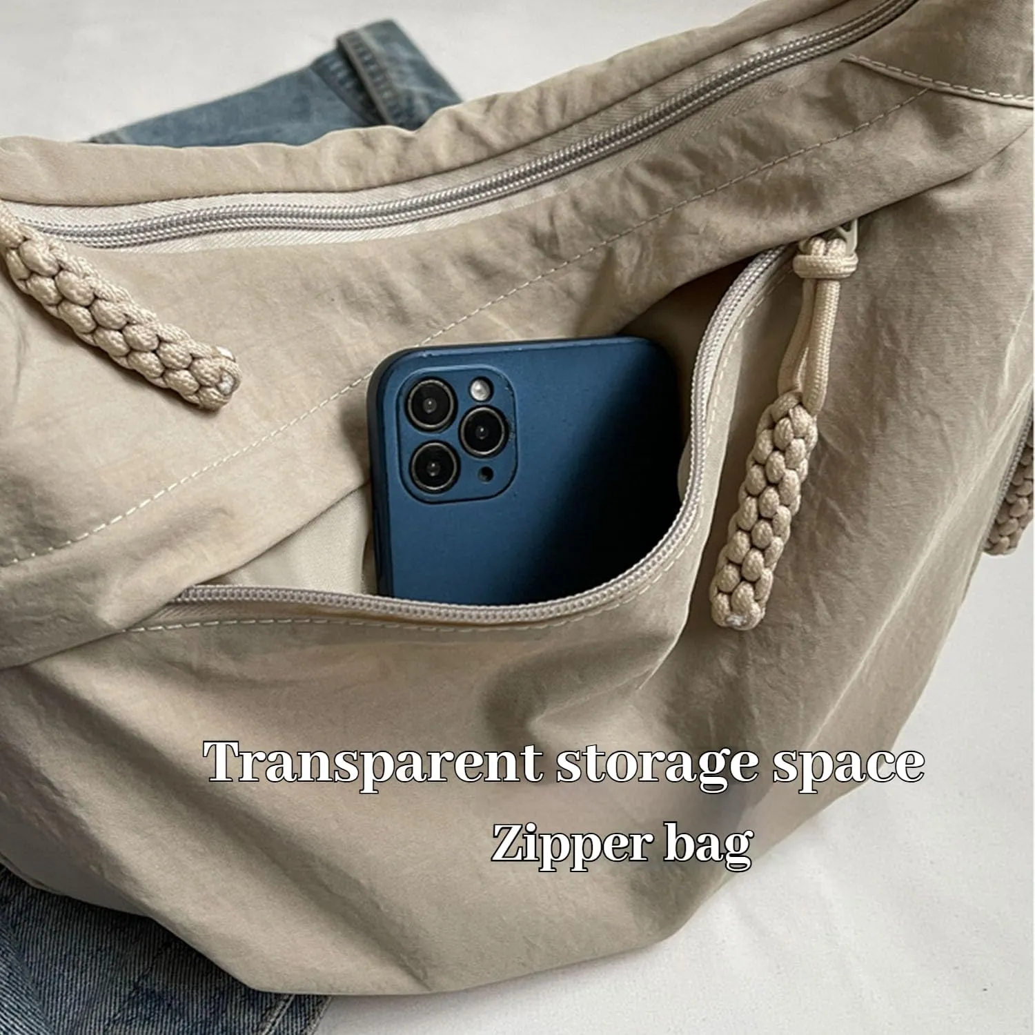 Preferable Crossbody Bag Preferable Women's Fashion Plain Color Nylon Crossbody Bag Crescent Shoulder Bag