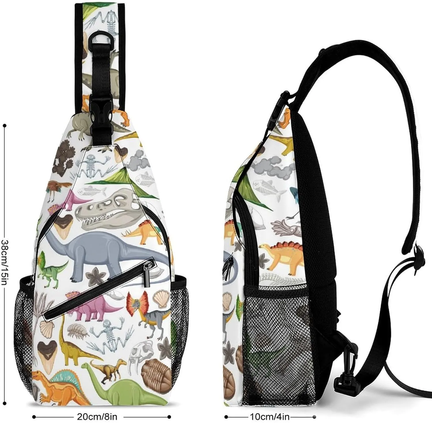 Prehistoric-dinosaur-animal Crossbody Sling Backpack, Shoulder Bag Chest Bag for Travel Sport Running