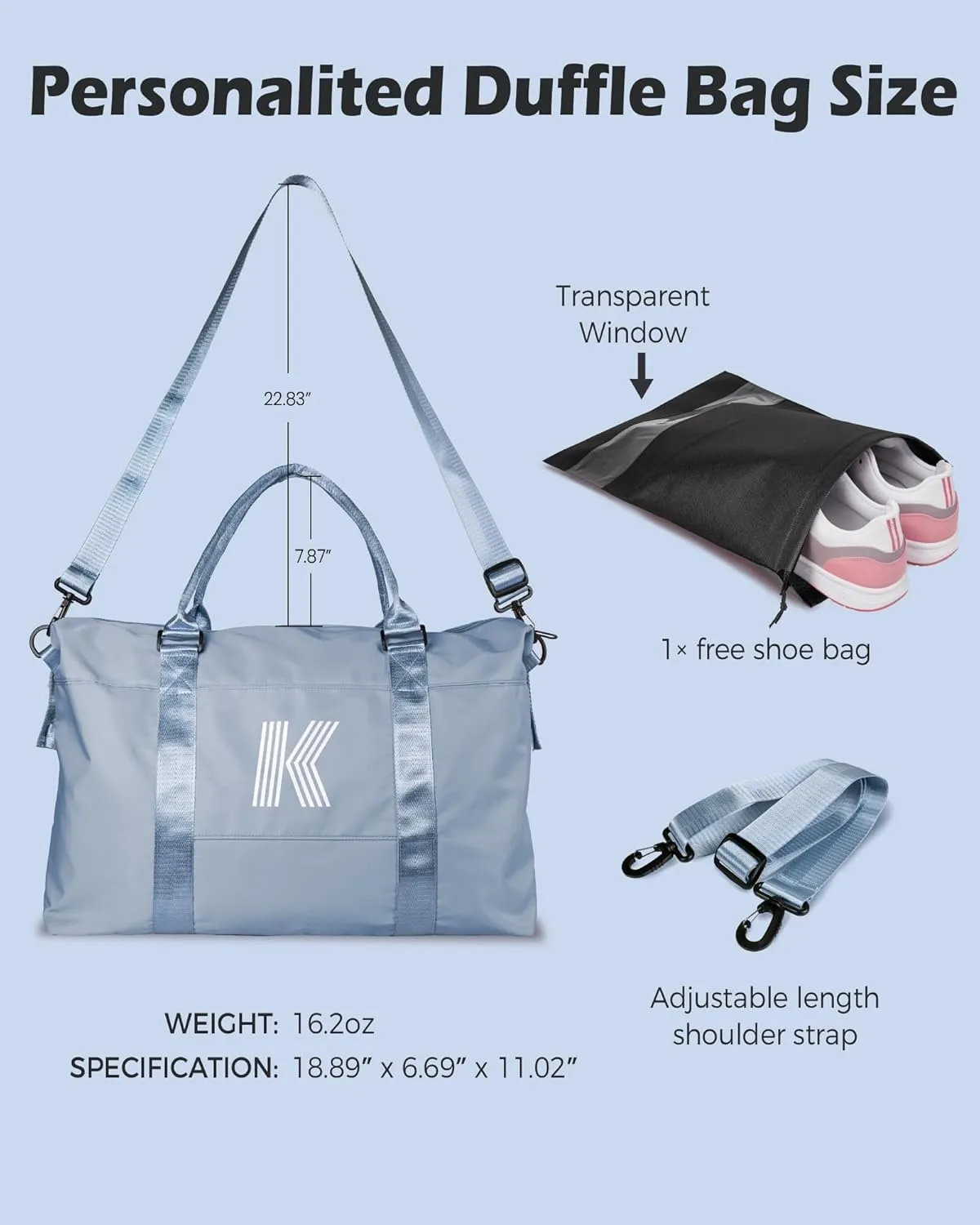 Preteeen Girls Gift Ideas, Initial Travel Duffel Bag, Gym Bag, Duffel Bag,Personalized Weekender Bag，Friend Wedding Girlfriend Birthday Gifts for Women Gifts for Teen Girls (Letter Y)