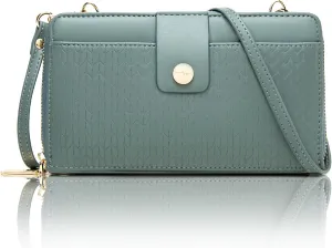 Prettyzys Wallet Women Rfid Crossbody Bag Handbag - Handmade Blocking Wristlet Clutch Zipper for Ladies Teenage Girls