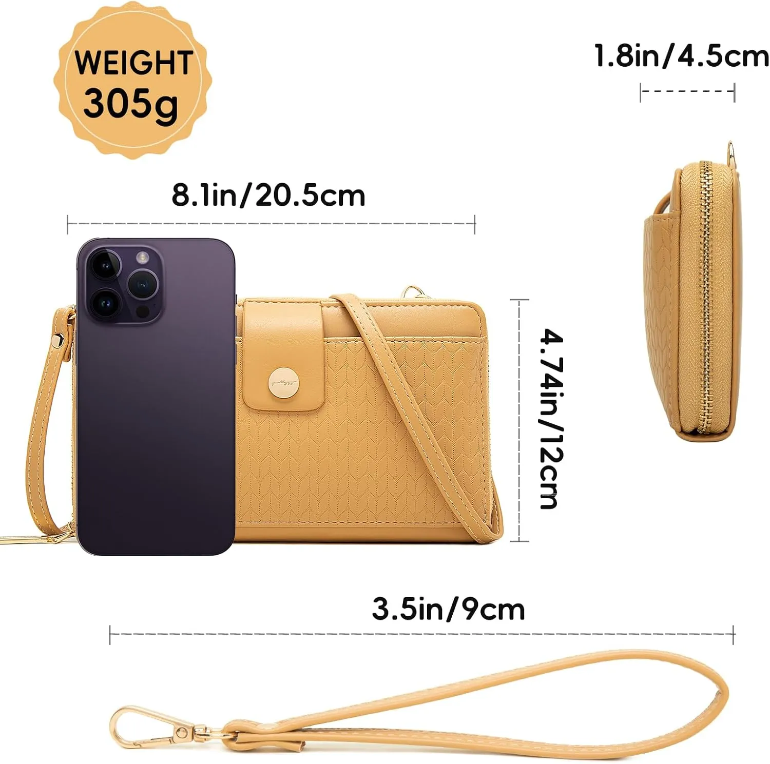Prettyzys Wallet Women Rfid Crossbody Bag Handbag - Handmade Blocking Wristlet Clutch Zipper for Ladies Teenage Girls