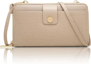 Prettyzys Wallet Women Rfid Crossbody Bag Handbag - Handmade Blocking Wristlet Clutch Zipper for Ladies Teenage Girls