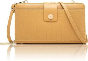 Prettyzys Wallet Women Rfid Crossbody Bag Handbag - Handmade Blocking Wristlet Clutch Zipper for Ladies Teenage Girls