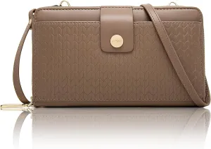 Prettyzys Wallet Women Rfid Crossbody Bag Handbag - Handmade Blocking Wristlet Clutch Zipper for Ladies Teenage Girls