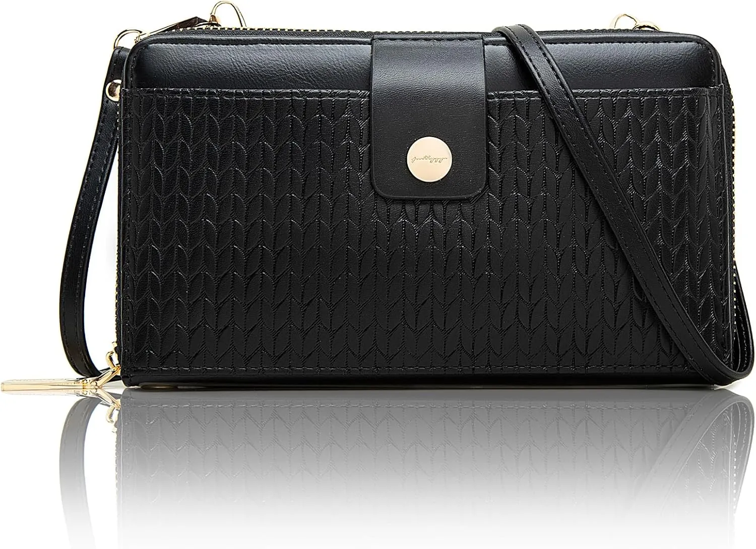 Prettyzys Wallet Women Rfid Crossbody Bag Handbag - Handmade Blocking Wristlet Clutch Zipper for Ladies Teenage Girls