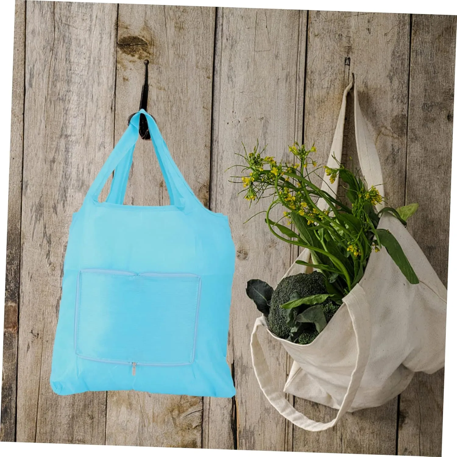 PRETYZOOM Folding Reusable Bag Pocket Grocery Bags Foldable Shopping Bag Foldable Tote Bag Supermarket Storage