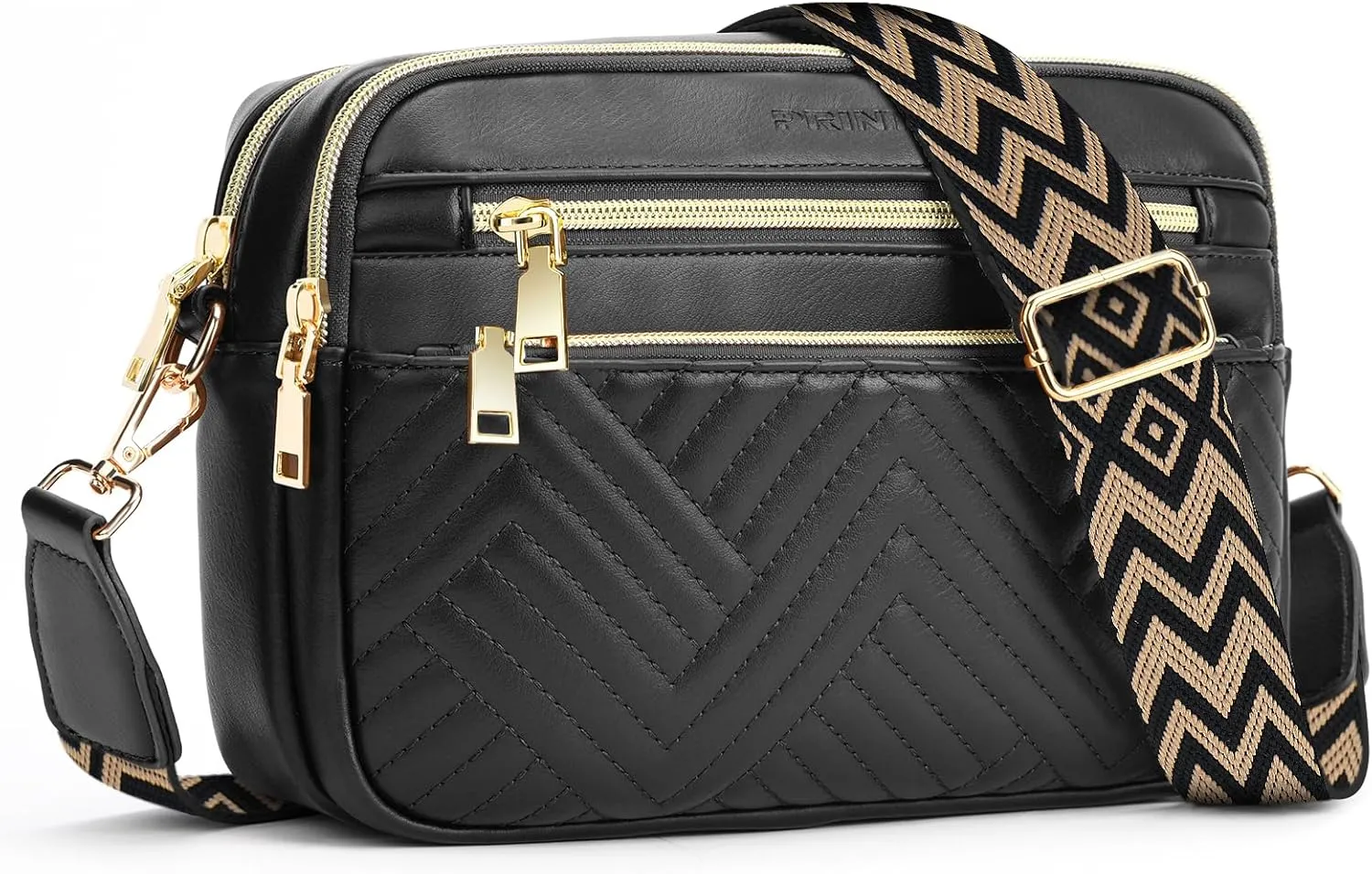 printe Small Crossbody Bags for Women, Vegan Leather Trendy Purses for Women, Travel Handbags with Adjustable Shoulder Strap