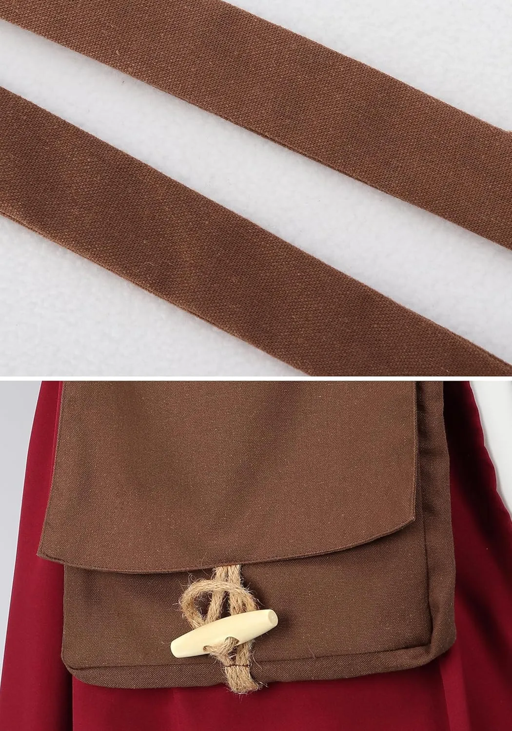PROCOS Viking Canvas Shoulder Bag, Renaissance Medieval Small Pilgrim Pouch Bag