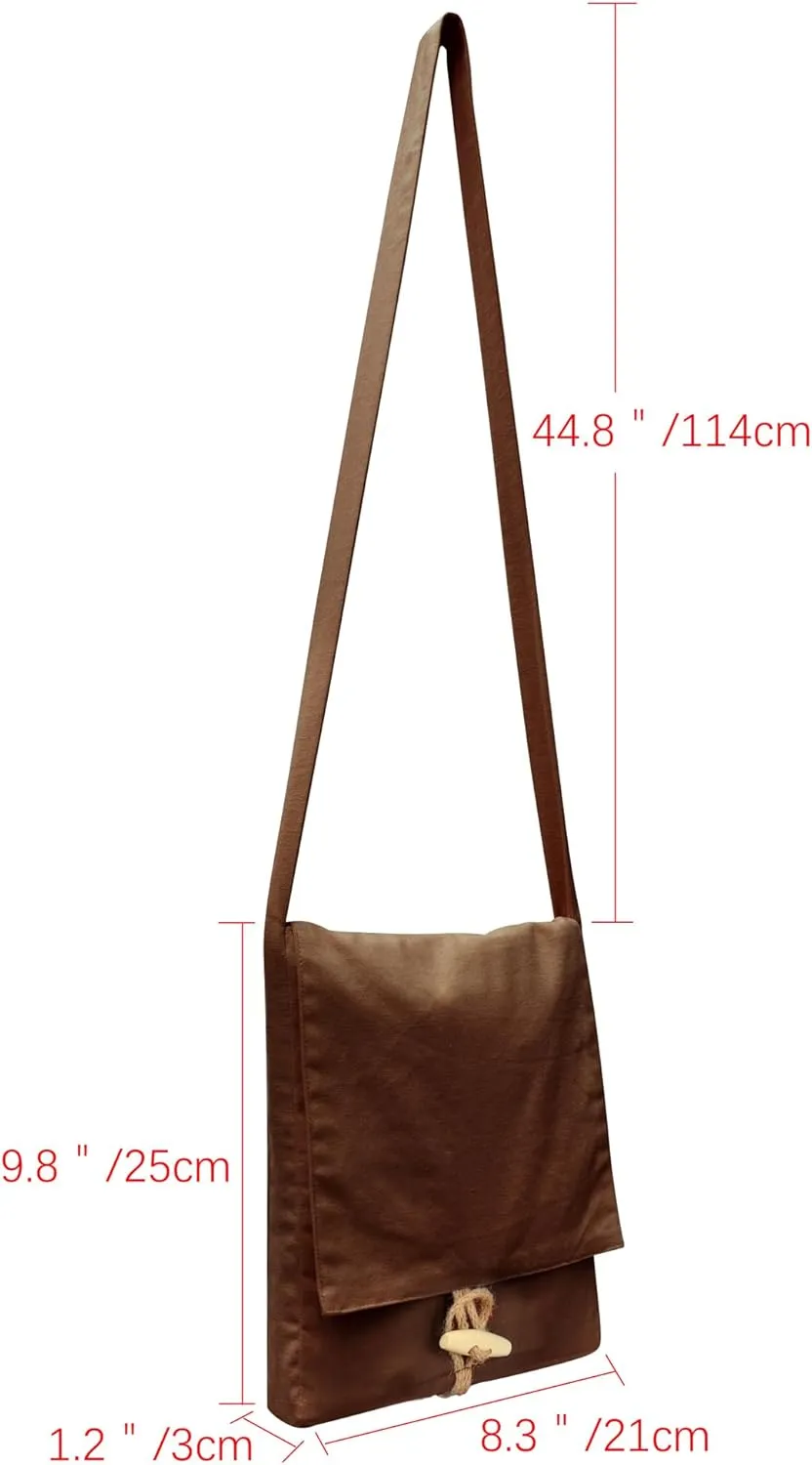PROCOS Viking Canvas Shoulder Bag, Renaissance Medieval Small Pilgrim Pouch Bag