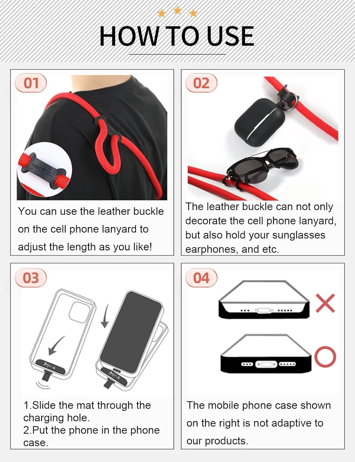 project-cb Cell Phone Lanyard 1,Crossbody Phone Strap 2,Universal Neck Lanyard