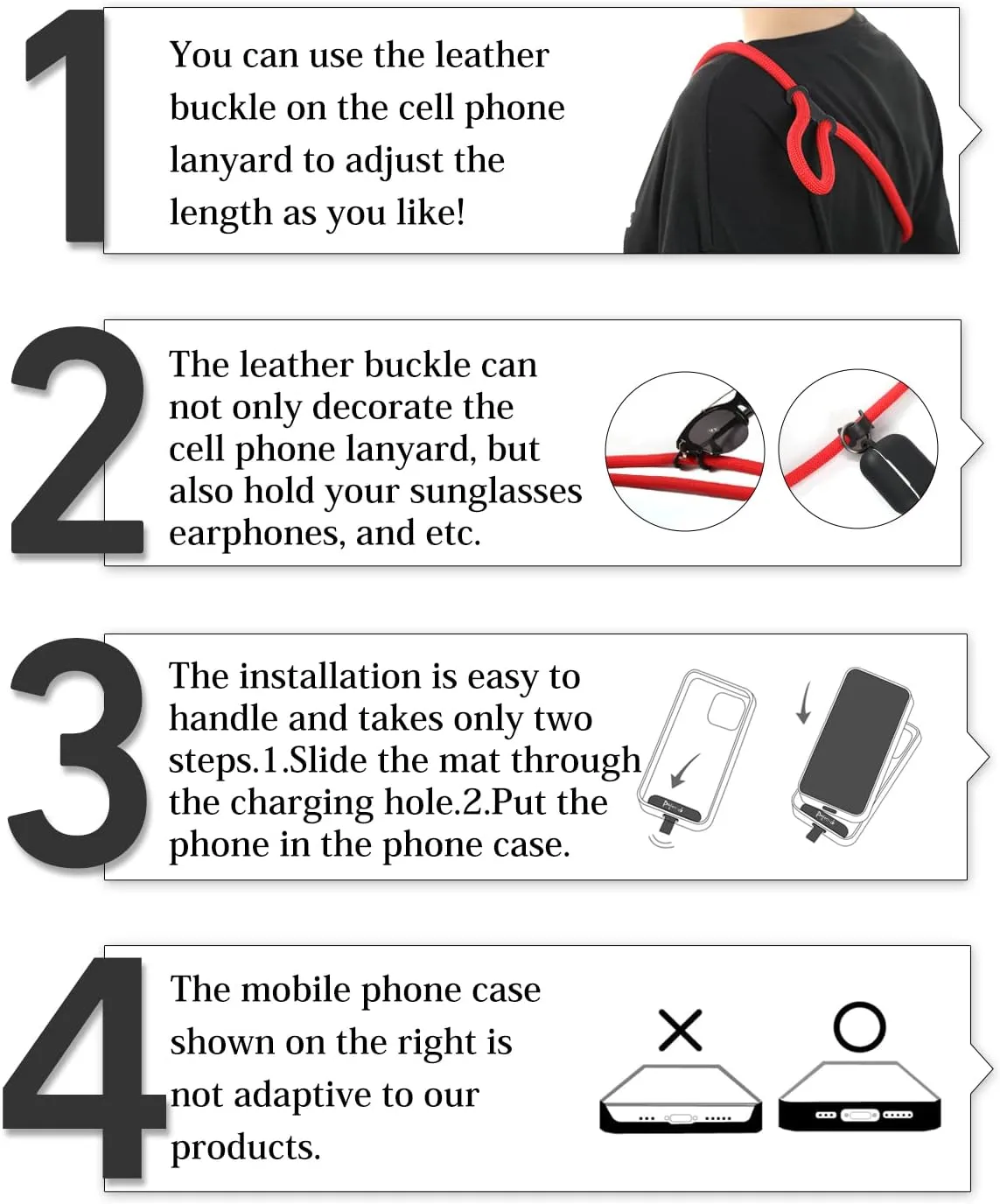 project-cb Cell Phone Lanyard 1,Crossbody Phone Strap 2,Universal Neck Lanyard