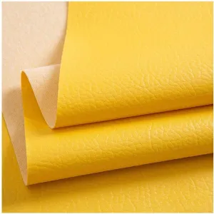 PU Fabric Leather 0.7mm Thick Faux Material Sheets Repair for Upholstery Crafts DIY Sewing Sofa Handbag Hair Bows(Yellow,1.4X9m)