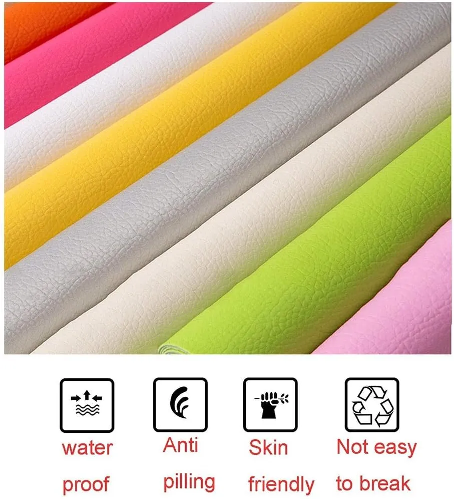 PU Fabric Leather 0.7mm Thick Faux Material Sheets Repair for Upholstery Crafts DIY Sewing Sofa Handbag Hair Bows(Yellow,1.4X9m)