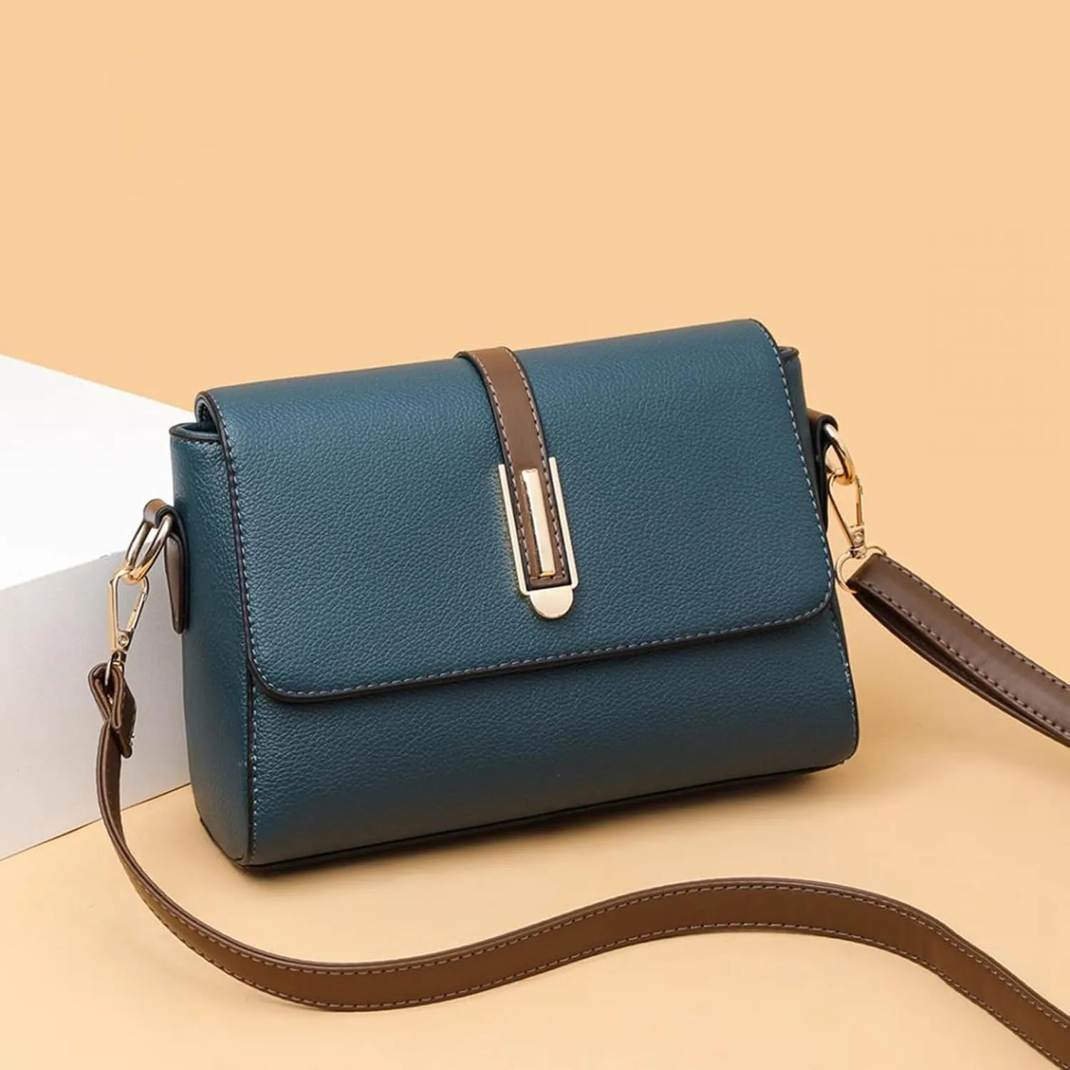 PU Leather Shoulder Bag Soft Multi Functional Large Capacity Women Purse Shoulder Bag for Wandering Shopping