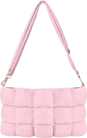 Puffer Evening Bag Lightweight Quilted puffy purses Down Fabric Soft Cross body bag