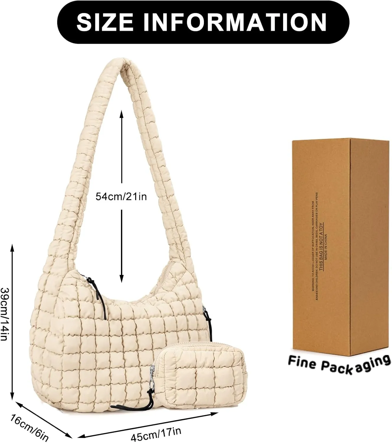 Puffer Tote Bag for Women Large Quilted Puffy Lightweight Carryall Crossbody Tote Bag for Women
