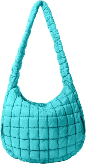 Puffer Tote Bag Large Puffy Tote Bag Quilted Tote Bag Soft Quilted Crossbody Bag Carryall Hobo Handbags for Women Girl
