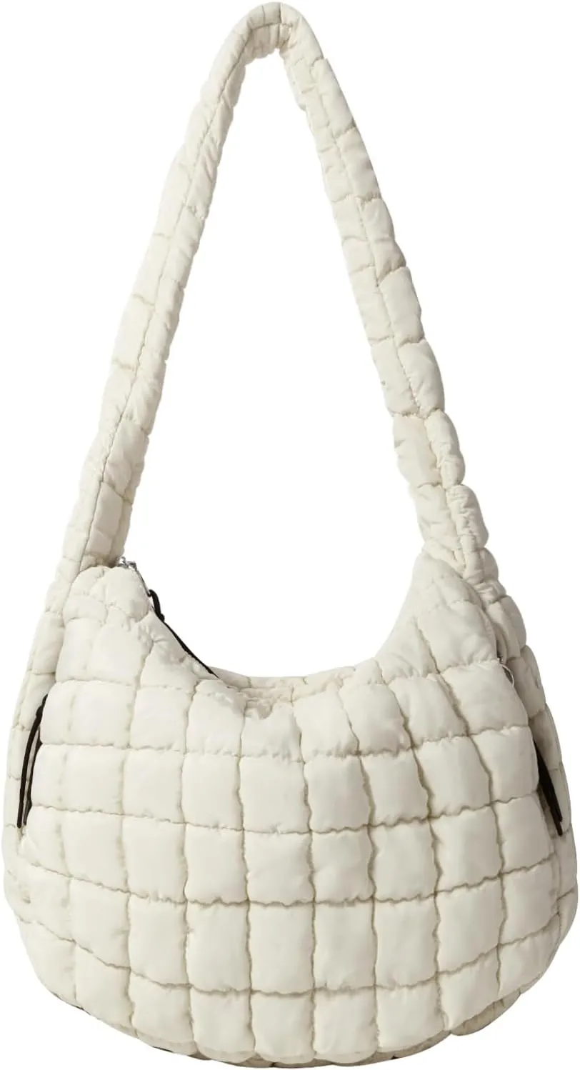 Puffer Tote Bag Large Puffy Tote Bag Quilted Tote Bag Soft Quilted Crossbody Bag Carryall Hobo Handbags for Women Girl
