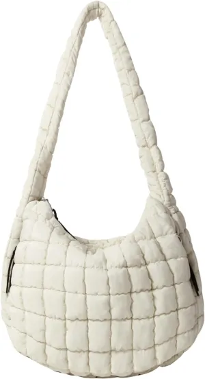 Puffer Tote Bag Large Puffy Tote Bag Quilted Tote Bag Soft Quilted Crossbody Bag Carryall Hobo Handbags for Women Girl
