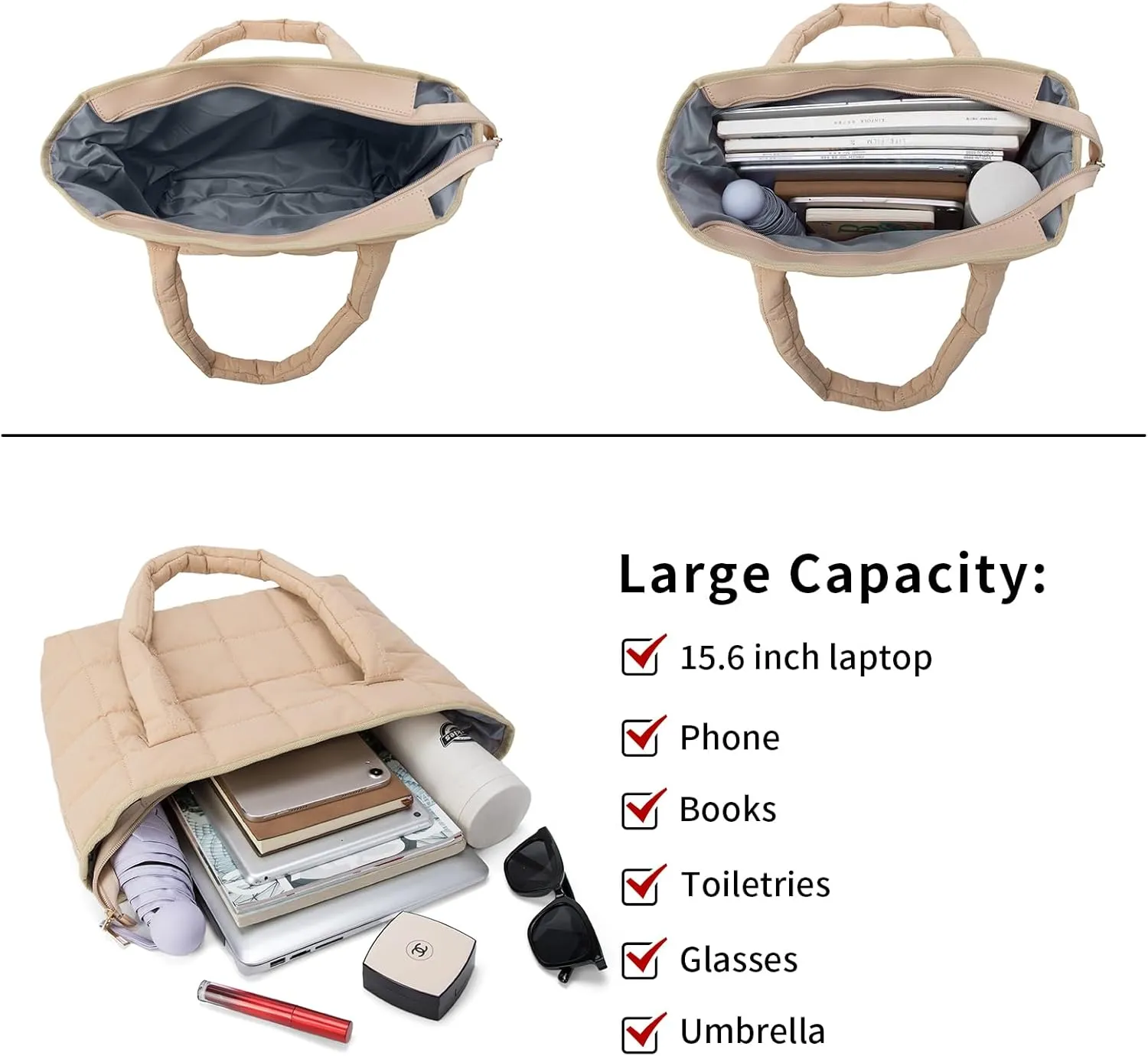 Puffer Tote Bag Lightweight Quilted Puffy Tote Bag Soft Down Cotton Padded Shoulder Bag Quilted Bag for Womens Handbag
