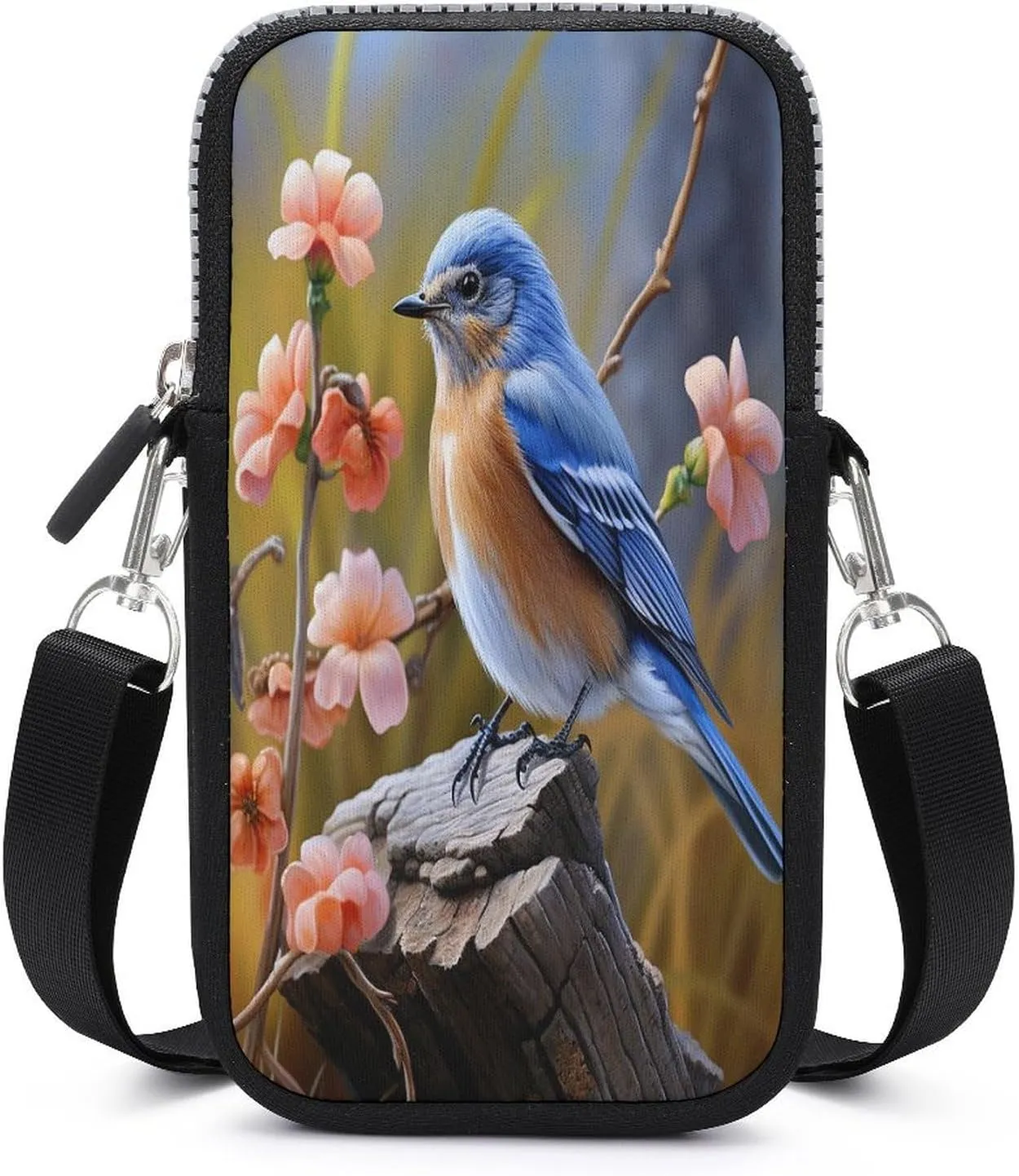 Purple Cute Butterfly Print Small Crossbody Bag for Women,Lightweight Mini Shoulder Bag Wallet Cell Phone Purse For Running,Travel,Commuting
