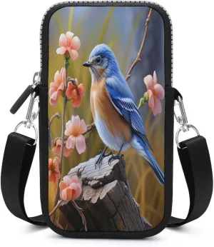 Purple Cute Butterfly Print Small Crossbody Bag for Women,Lightweight Mini Shoulder Bag Wallet Cell Phone Purse For Running,Travel,Commuting