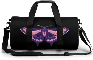 Purple Moth Novelty Large Duffel Bag Lightweight Gym Bag Travel Tote Bags