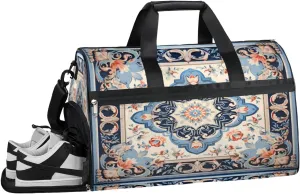 QsirBC Classic Africa Texture Gym Bag for Women Duffle Tote with Shoes Compartment Men Weekender Duffel for Travel Swimming Sports Overnight