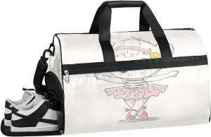 QsirBC Dancing Bear Topic Gym Bag for Women Duffle Tote with Shoes Compartment Men Weekender Duffel For Travel Sports Swimming Overnight
